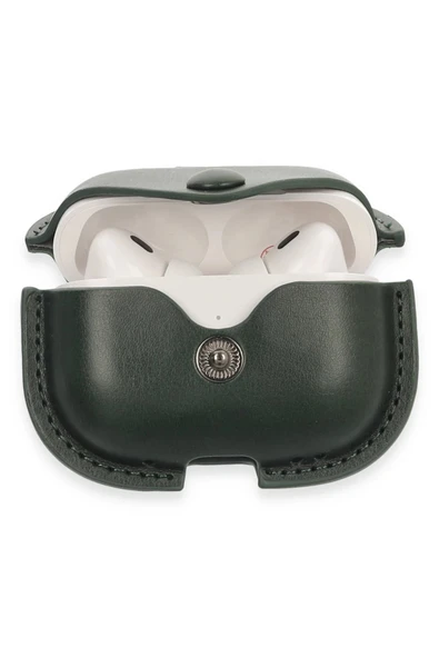 TNR Airpods Pro 2 (2.nesil) Çanta Deri Kılıf - Haki Yeşil - 3