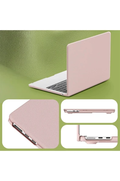 TNR Macbook Air 15 2024 Macbook Deri Kapak - Pembe - 3