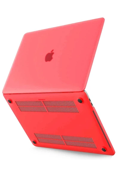 TNR Macbook Pro 13 2021 Macbook Buzlu Kapak - Kırmızı