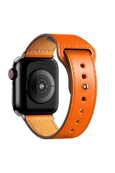 TNR Apple Watch 38mm KR415 Luaz Deri Kordon - Turuncu