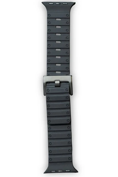TNR Apple Watch 42mm Magnus Mıknatıslı Silikon Kordon - Siyah
