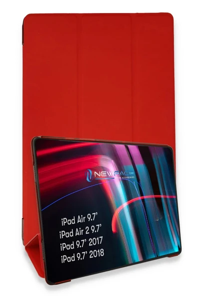 TNR iPad 5 Air 9.7 Kılıf Tablet Smart Kılıf - Kırmızı - 1