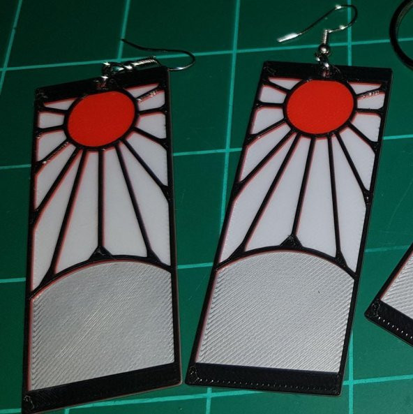 Demon Slayer Hanafuda Küpe (Charm) Plastik Aparat - 1