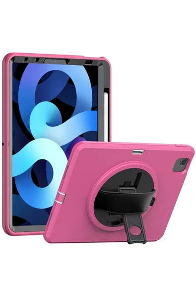TNR iPad 2022 10.9 (10.nesil) Kılıf Hand Strap Tablet Kılıfı - Pembe