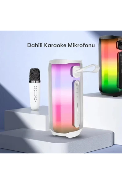 TNR Pluse 5 Mikrofonlu RGB Kablosuz Hoparlör - Siyah - Resim 2