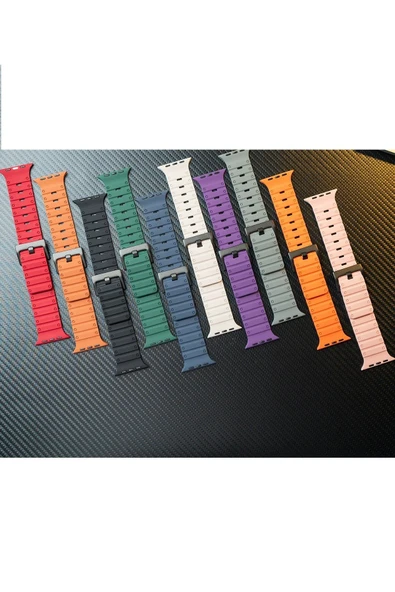 TNR Apple Watch 42mm Magnus Mıknatıslı Silikon Kordon - Mavi - 2