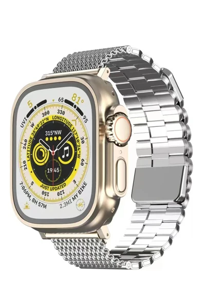 TNR Apple Watch 42mm Ascend Metal Kordon - Gümüş