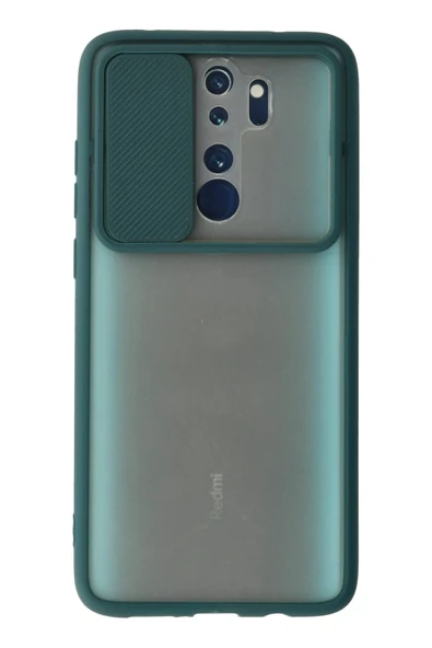 TNR Xiaomi Redmi Note 8 Pro Kılıf Palm Buzlu Kamera Sürgülü Silikon - Yeşil - 1
