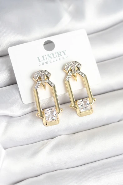 Pirinç Gold Renk Vintage Kadın Küpe - EBJ250927W37989 ürün görseli