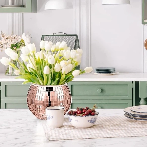 BUFFER® Kare Bronz Cam Mozaik Fayans Çıkartmaları El İşi Kare Cam Fayans Kendinden Yapışkanlı Aynalı Dekor Panel 30x30 C - Resim 4