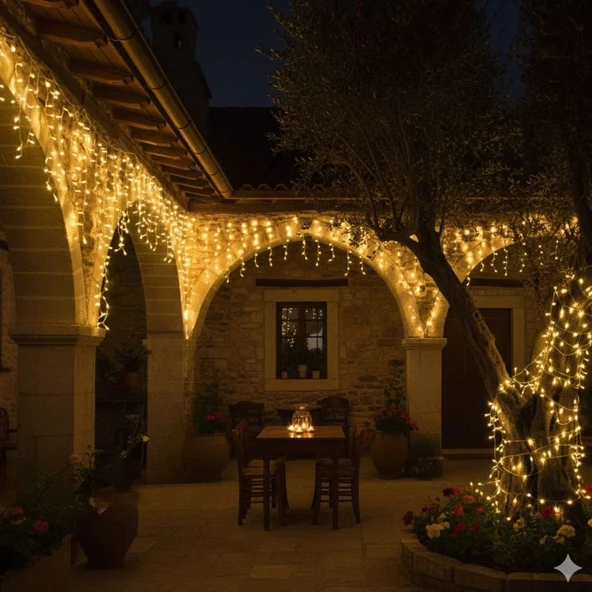 BUFFER® Günışığı Renk 5 Farklı Işık Modlu 10 Metre Eklemeli Dekor Boncuk Model Dekoratif Led - 5