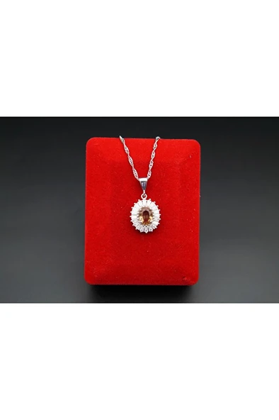 925 ayar gümüş oval zultanit kadın kolyte sk00055 ürün görseli 1