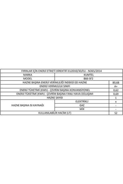 KUMTEL Rustik Bej Cam Ankastre Fırın - 3
