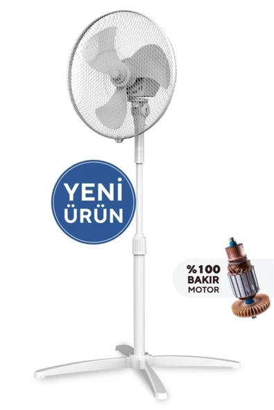 MRNTECH Kumtel KTF-290 Ayaklı Vantilatör 16inç 40W BEYAZ RENK - 1