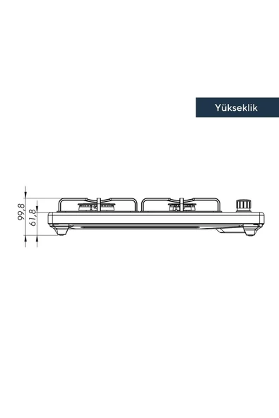 KUMTEL Ko-420 F Inox 4 Gözü Gazlı Setüstü Ocak Lpg - 5
