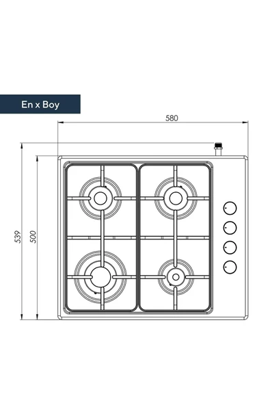 KUMTEL Ko-420 F Inox 4 Gözü Gazlı Setüstü Ocak Lpg - 4