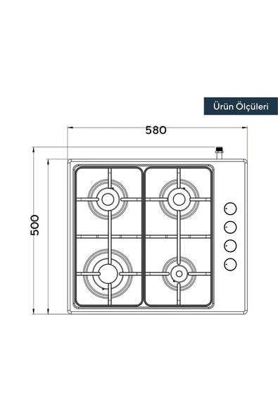 KUMTEL Ko-410 Bf Inox Ankastre Ocak - 2