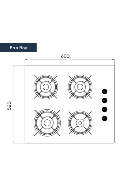 KUMTEL Ko-40 Tshdf Siyah Oval Set Üstü Cam Ocak 8mm - 4
