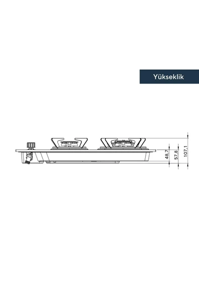 KUMTEL Ko-40 Tshdf Siyah Oval Set Üstü Cam Ocak 8mm - 5