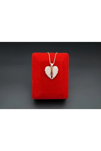 altın kaplama büyük kanatlı kadın kolye sk00052 ürün görseli 1