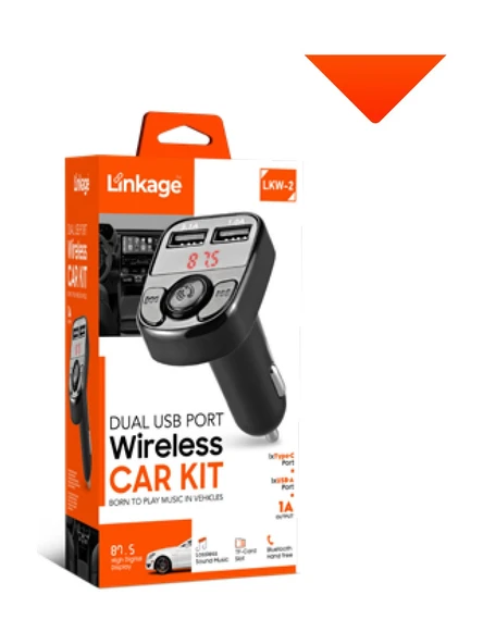 Araç şarj Lkw12 2 USB Type A Usb + USB C Hızlı Şarj tf kart girişli FM transmiter ürün görseli 1