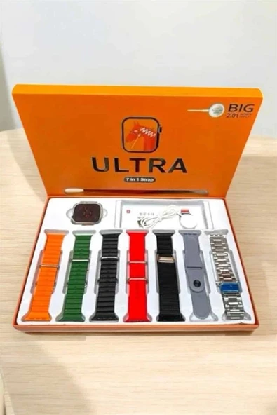 Akıllı Saat 7 Kordonlu Metal,Plastik Ve Hasır Kordon Seçeneği - Resim 5