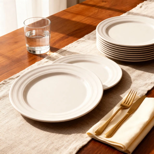 GÜRAL PORSELEN Lizbon 12 Adet 20 Cm Pasta Tabağı - Resim 4