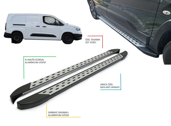 COMBO E CARGO XL PANEL VAN UZUN ŞASE NOKTALI YAN BASAMAK 2019 2020 2021 2022 2023 2024 2025 2026 2027 ürün görseli 1