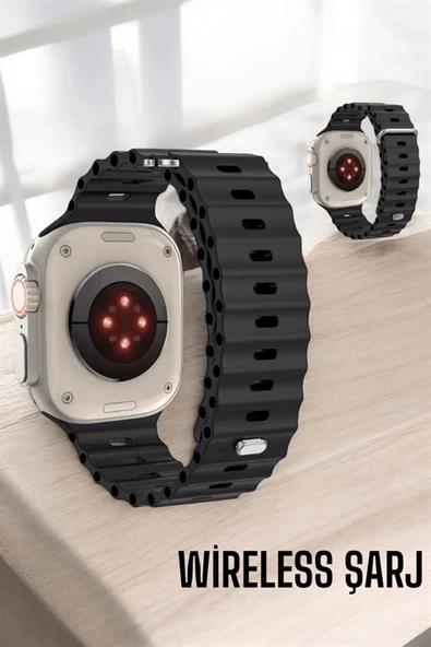 45 MM Gri Kasa Ultra Akıllı Saat Sesli Görüşme, Sağlık Takibi, Suya Dayanıklı - 1