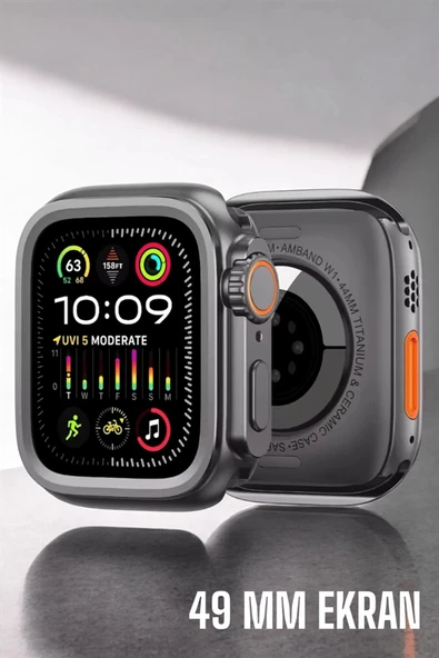 45 MM Gri Kasa Ultra Akıllı Saat Sesli Görüşme, Sağlık Takibi, Suya Dayanıklı - Resim 3