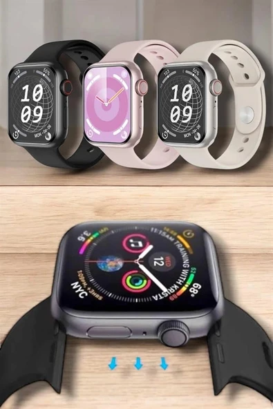 Akıllı Saat Adım Sayar, Kalp Atışı İzleme Dokunmatik Bluetooth Bağlantılı ürün görseli 1