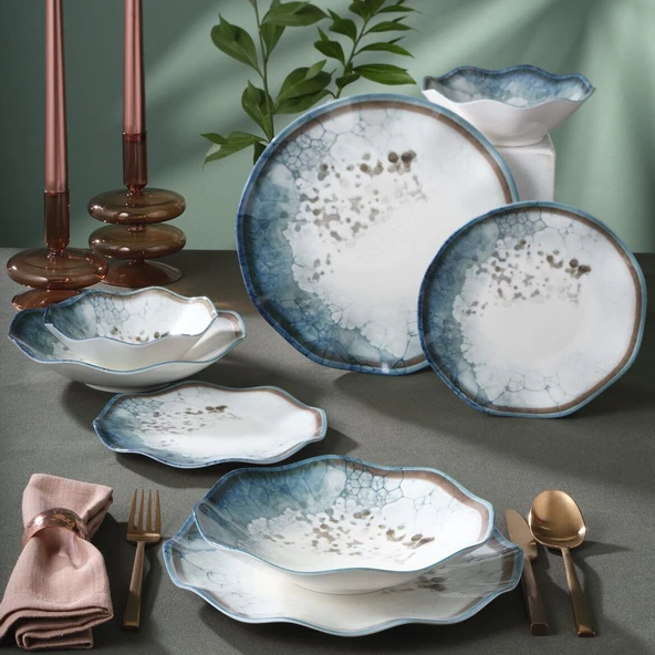 GÜRAL PORSELEN Nesrin 24 Parça 6 Kişilik Bone Yemek Takımı -  1341 ürün görseli 1