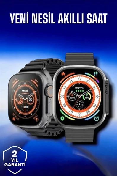 45 MM Gri Kasa Ultra Akıllı Saat Sesli Görüşme, Sağlık Takibi, Suya Dayanıklı - 2