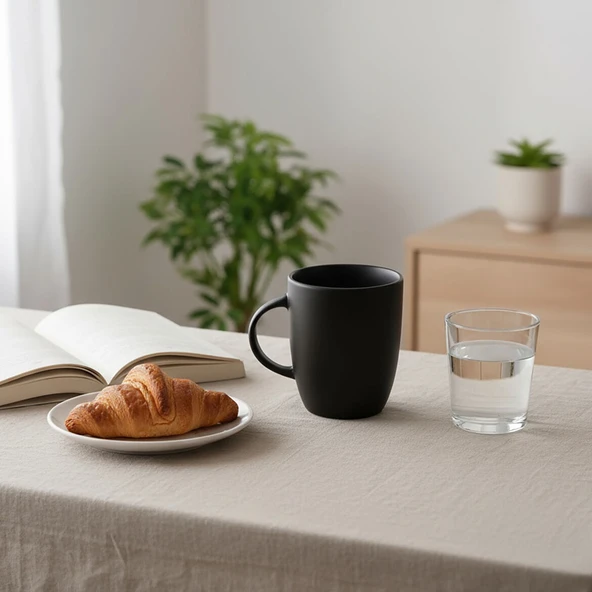 GÜRAL PORSELEN Elit Black Matt 2 Parça Mug Bardak 250 CC - Resim 2