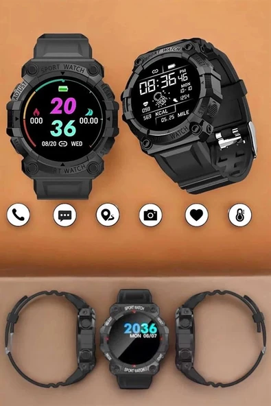 Unisex Tasarımıyla Klasik ve Spor Kombinlere Uygun Akıllı Saat - Resim 4