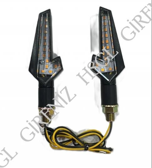 HSGL Motosiklet LED Sinyal Sarı Işık Takım Siyah 1047 E Belgeli - 5