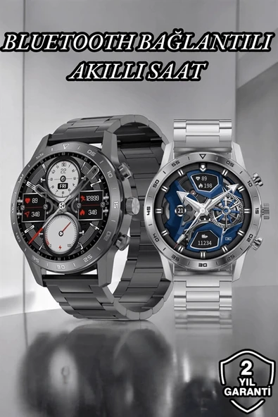 Suya Dayanıklı Dokunmatik Akıllı Saat Bluetooth 5.0, Sesli Asistan ve Sağlık Takibi - Resim 2