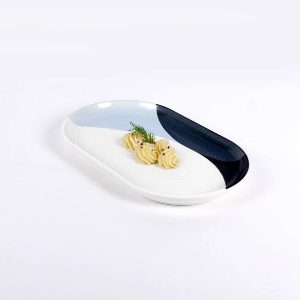 GÜRAL PORSELEN Bilbao 2 Parça 25 Cm Kayık Tabak 36561 - Resim 2