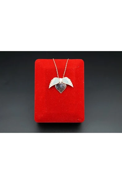 Rose kaplama küçük kanatlı zirkon kadın kolye sk00051 - Resim 2