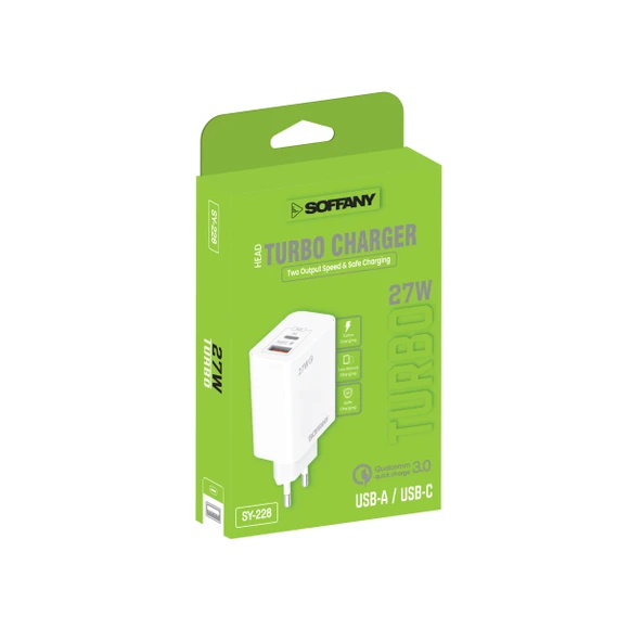 SY-228 Usb-A+Usb-C Turbo Şarj Başlığı - 1