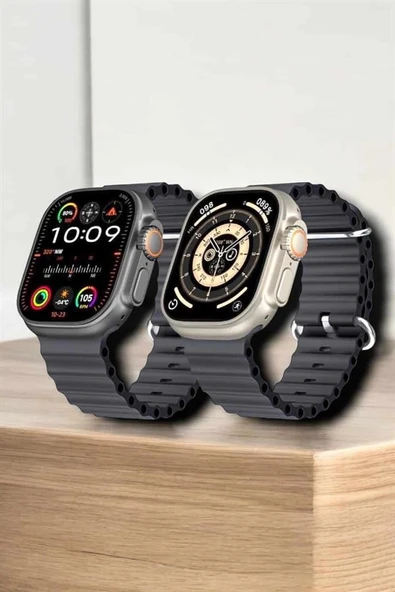 45 MM Gri Kasa Ultra Akıllı Saat Sesli Görüşme, Sağlık Takibi, Suya Dayanıklı - 4