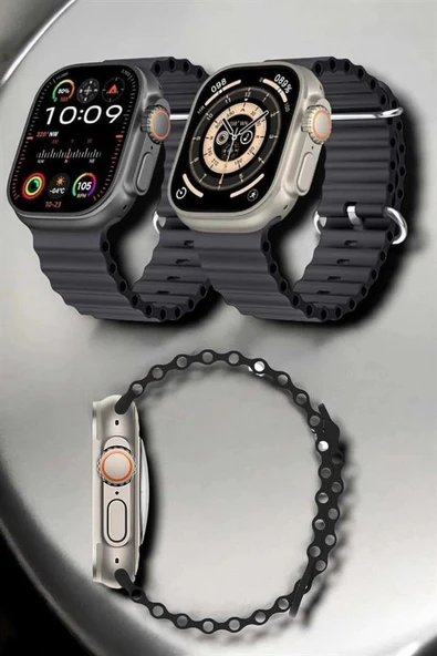 Yeni Nesil Ultra Akıllı Saat Titreşimli, Uyku & Sağlık Takibi, Çift Kordon ürün görseli 1