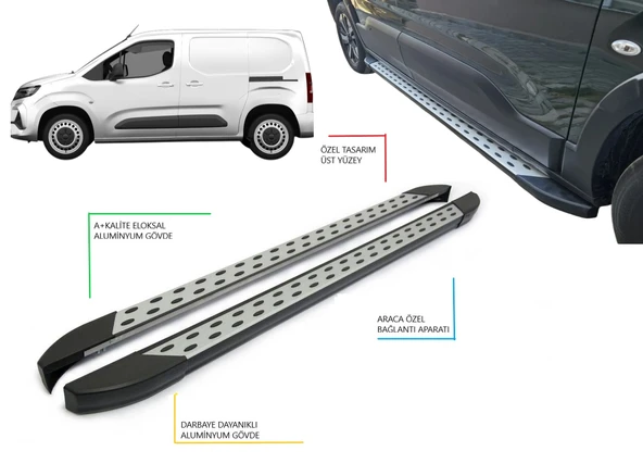 COMBO E CARGO PANEL VAN KISA ŞASE NOKTALI YAN BASAMAK 2019 2020 2021 2022 2023 2024 2025 2026 2027 ürün görseli 1