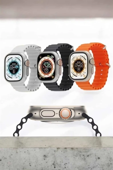 Bluetooth Bağlantılı 49MM Dokunmatik Akıllı Saat Sağlık ve Spor Takip Özellikli - Resim 5