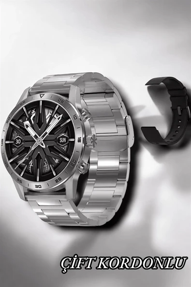 Suya Dayanıklı Dokunmatik Akıllı Saat Bluetooth 5.0, Sesli Asistan ve Sağlık Takibi - Resim 4