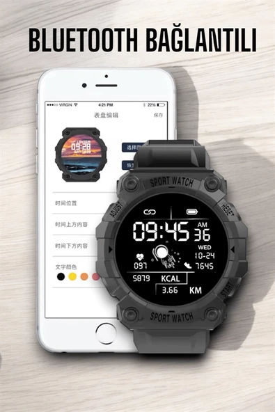 Unisex Tasarımıyla Klasik ve Spor Kombinlere Uygun Akıllı Saat - Resim 3