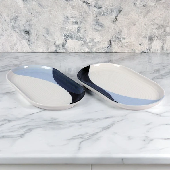GÜRAL PORSELEN Bilbao 2 Parça 25 Cm Kayık Tabak 36561 ürün görseli 1