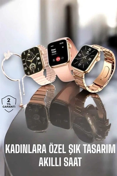 Akıllı Saat Kadınlara Uyku Ve Sağlık Takibi Yapabilen Bileklik Hediyeli - Resim 2