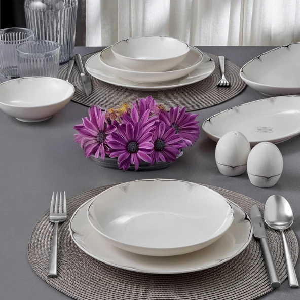 GÜRAL PORSELEN Camelia  54 Parça 12 Kişilik Yemek Takımı 67101 ürün görseli 1