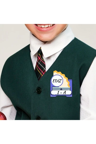 Kişiye Özel ÖĞRENCİ YAKA VE DOLAP İSİM KARTLARI MB1 40'lı Paket ( İğnesiz Pakettir.) - 2